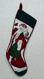 PUNTO DE AGUJA / PUNTO DE CRUZ - MEDIAS DE NAVIDAD - DISEÑO SANTA - Imagen 1 de 2