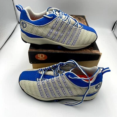 Pearl Izumi 5053 Women's US 7 Cycling Sneakers White Navy Lace Up (No Cleats) - Image 1 of 4
