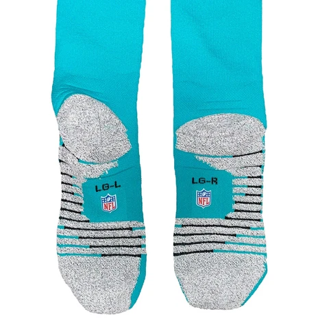 Nike On Field Elite Grip NFL Miami Dolphins Team Issued Teal Socks, Size Large Cover