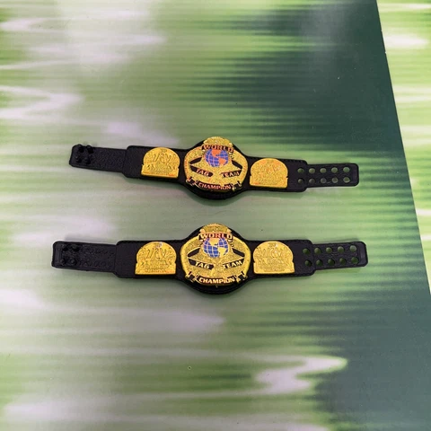 Pair Of WCW Tag Team Championship Belts Titles WWE Elite Ringside Exclusive Cover