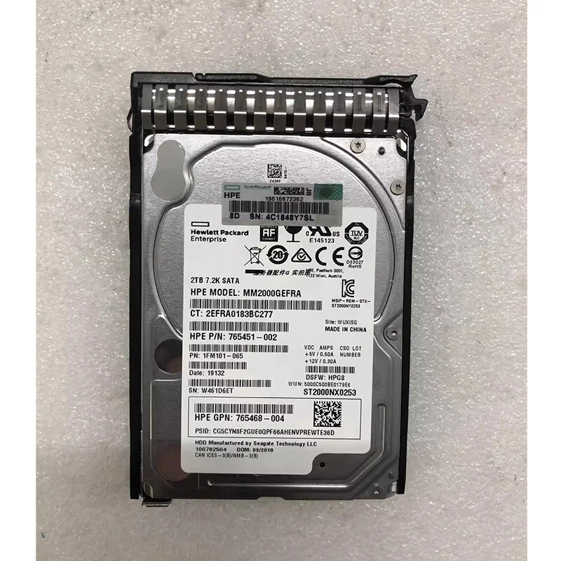 For HPE 765455-B21 765869-001 2TB 7.2K SATA 6G 2.5" MIDLINE 512E HDD Hard Drive - Image 1 of 4