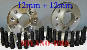 KIT 4 DISTANZIALI RUOTA 12+12mm MERCEDES CLASSE C (W204 W205) + BULLONI BLACK - Imagen 1 de 1