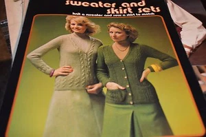 Brunswick Knitting Pattern Leaflet 7733 Sweater & Skirt Sets - Picture 1 of 1