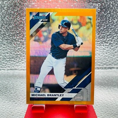 2019 Panini Donruss #63 Michael Brantley Orange Holo Foil - Image 1 of 2