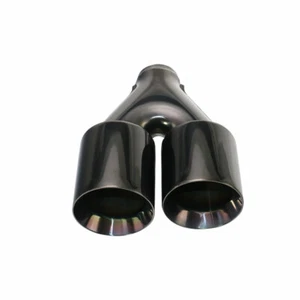 Par negro punta de escape doble pulido universal doble pared 2,5"" ID 3,5 OD - Imagen 1 de 4