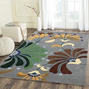 Handmade Tufted Blended Pure Woollen Thick Geometrical Carpet for Living Room - Picture 1 of 4