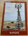 VINTAGE POSTCARD Wooden Windmill Kansas 4x6"