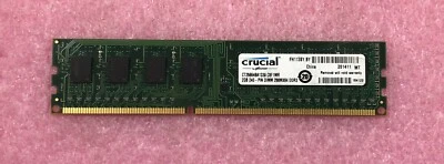 1 X 2GB CRUCIAL PC3-10600 DDR3-1333 NON-ECC MEMORY - CT25664BA1339.C8F1MR - Image 1 of 2
