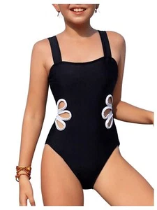 Girl's Colorblock Cut Out One Piece Swimsuit Beach Sports Swimwear Bathing Su... - Picture 1 of 7