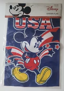 New Disney Mickey Mouse USA Indoor Outdoor Banner Garden Flag 12.5x18" - Picture 1 of 7