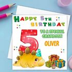 Personalised Birthday Dinosaur 5th Card Grandson Boy Grandson 5th Birthday 5th