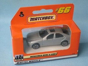 Caja de cerillas Mercedes-Benz S500 carrocería plateada 75 mm modelo de juguete alemán en caja b - Imagen 1 de 1