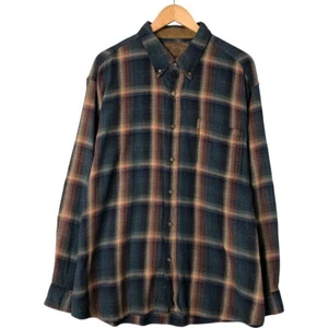 Used CLEARWATER ombré check long-sleeve button-down light flannel check shi... - Picture 1 of 5