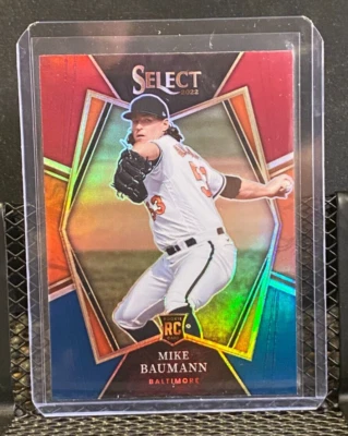 Mike Baumann (RC) 2022 Select Premier Level Tri-Color Prizm - Orioles - Image 1 of 2