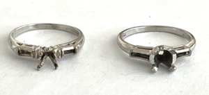 2- Platin Diamant Ring Fassungen - Bild 1 von 8