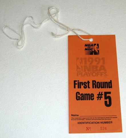NBA 1991 PLAYOFF PRESS PASS GAME 5 SEATTLE SUPERSONICS @ PORTLAND TRAIL BLAZERS Cover