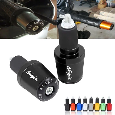 CNC Handle Bar Grips End Weights Caps Plugs For KAWASAKI Ninja 250 300 400 ZX10R - Imagem 1 de 4