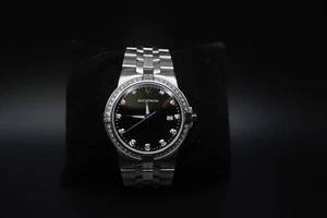Orologio Uomo Bulova Accutron 26E04 Diamante Nero Dile Acciaio Funzionante Perfetto - Foto 1 di 12