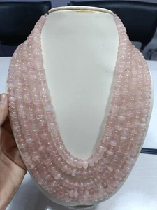 Natural Rose Quarts Cabochon Beads You Can Wear As A Jewellery Pink Colour - Picture 1 of 6