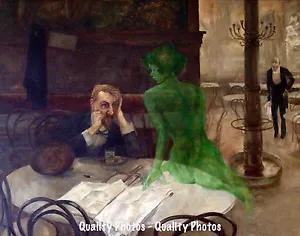 The Absinthe Drinker 8.5x11" Photo Print Green Fairy Fine Art Viktor Oliva Ghost - Picture 1 of 1