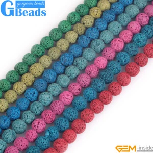 "Cuentas redondas de bola de esponja de lava volcánica de 8 mm para hacer joyas envío gratuito 15" - Imagen 1 de 42