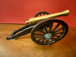 Vintage antike massive Messing und Gusseisen Miniatur Kanone Konstruktion 8" - Bild 1 von 10