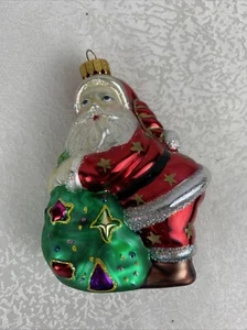 Vintage Weihnachten Glas Ornament Weihnachtsmann Unikat Schätze UT Handarbeit - Bild 1 von 9