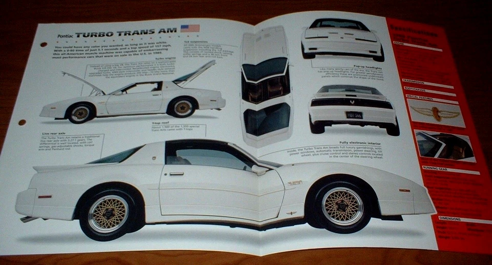 Pontiac Turbo 1989 transmisión automática original Imp folleto 89 Ta Firebird GTA Fórmula T/A Foto 1 de 1