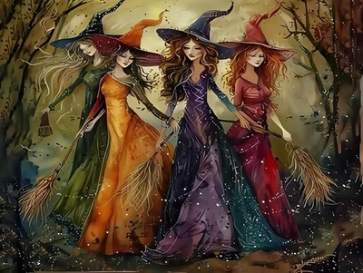 5D Diamond Painting Kits for Adults, Halloween Witch Diamond Art for Adults Beg