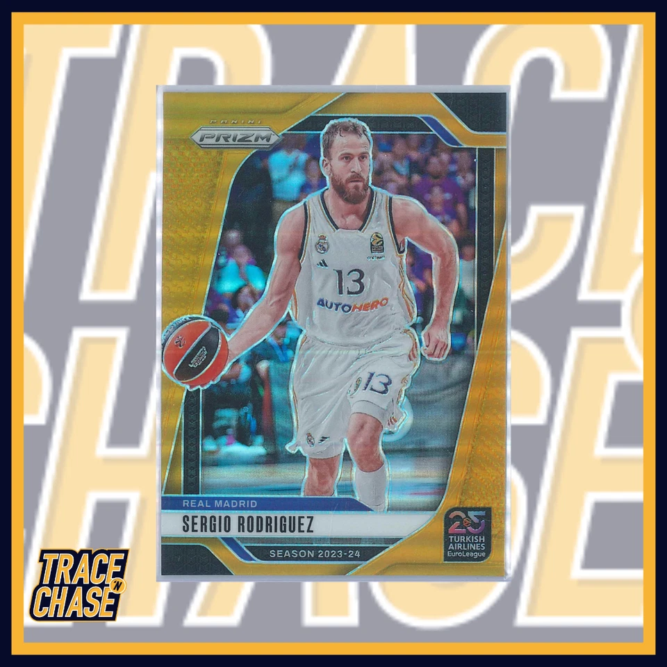 2024-25 Panini Prizm Euroleague Basketball Sergio Rodriguez Gold 3/10 #157 - Image 1 of 3