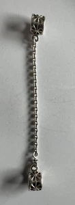 Pandora Sterling Silver 7.5cm Safety Chain with Charm at Each End - Picture 1 of 3