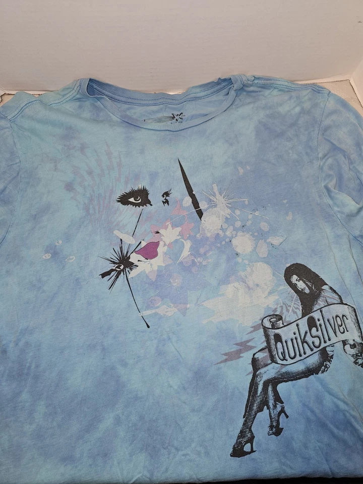 Camiseta para mujer vintage Quicksilver skate surf suave delgada 100 % algodón hilado en anillas Foto 1 de 4