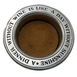 Vtg Pewter Wine Coaster A Dinner Without Wine Quote Wilton Armetale USA Barware - Picture 1 of 17