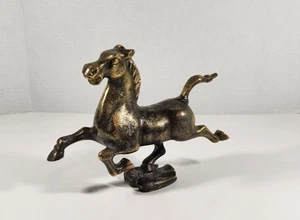 FIGURINA STATUA VINTAGE OTTONE CAVALLO VOLANTE DEL GANSU GALOPPO - Foto 1 di 13