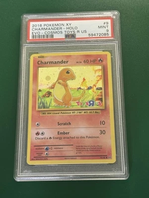 2016 POKEMON XY EVOLUTIONS #9 CHARMANDER-HOLO EVO-COSMOS TOYS R US PSA 9 - Image 1 of 2