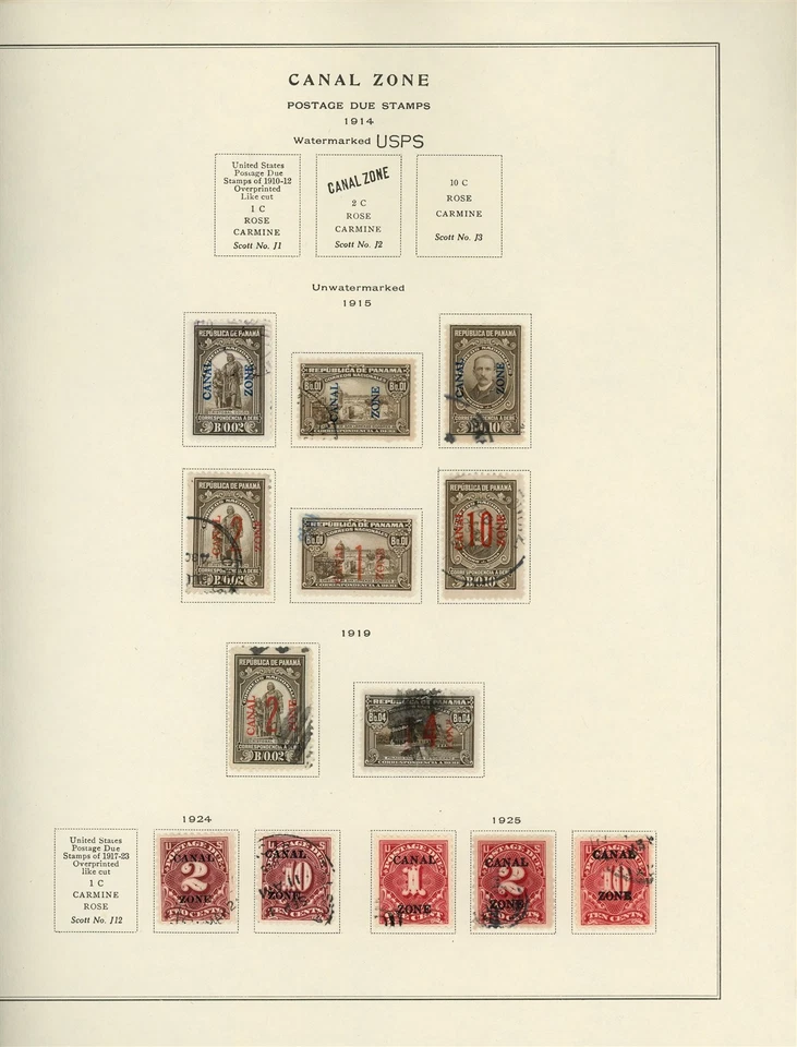 U.S. POSSESSIONS - CANAL ZONE Scott Specialty Page Lot #63 - SEE SCAN - $$$ - Image 1 of 1