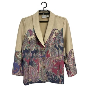 Graver Susan Graver women's Blazer floral collared size MP - Picture 1 of 12