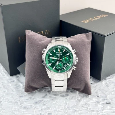 Bulova Marine Star Green Dial Chronograph 6-Hand Quartz Men's Watch 96B396 - Image 1 of 4
