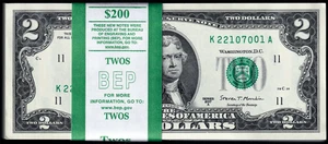 USPC FR#1941K 100X $2 2017 A FRN DALLAS SEQ #'D GEM UNC (W/ BEP STRAP) - Picture 1 of 12