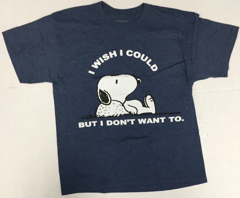 Camiseta Peanuts Snoopy Wish I Could But I Don't Want To para niño HTR AZUL M 10/12 Foto 1 de 1