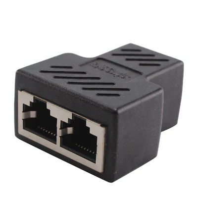Splitter Verteiler RJ45  Ethernet Adapter Cat 5 Cat 6 Stecker Netzwerkkabel - Bild 1 von 4