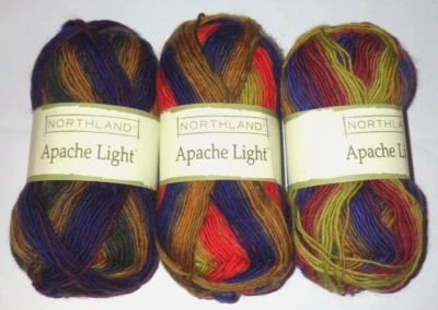 Lot of 3 Skeins, Northland Apache Light Yarn, 1.7 oz, 153 yd, Wool, #02 Soulful - Imagem 1 de 4