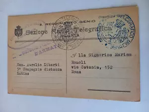 CARTOLINA MILITARE 3° REGG. GENIO SEZIONE RADIO TELEGRAFICA 1942 LATINA - Picture 1 of 2
