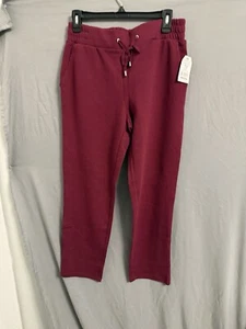 Time and Tru Pantaloni con Coulisse Vestibilità Relaxed Rosso Taglia S (4-6) Petite - Foto 1 di 19