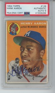 1954 Topps Hank Aaron signed autographed RC #128 AUTO PSA/DNA Auto 9 HOF