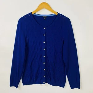 Talbots Petites Damen-Cardigan XLP blau geknöpft vorne strukturiert Langarm - Bild 1 von 10