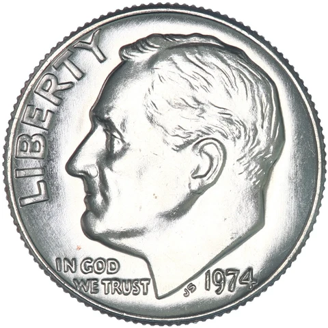 1974 (P) Roosevelt Dime Gem BU US Coin Cover