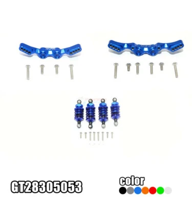 CNC alloy front rear shock absorber + support plate for TRAXXAS-1/10 GT4 rc car - Image 1 of 4