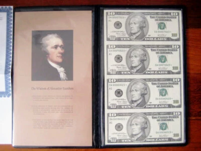 $10 2003***DA STAR**UNCUT SHEET FED RESERVE NOTES CHOICE UNC GEM BU NOTE LOW#OOO - Image 1 of 4
