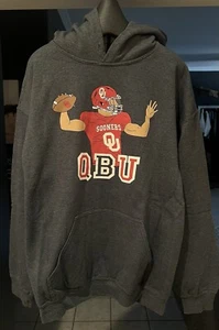 Oklahoma Sooners "QBU" grauer Hoodie Baker Mayfield Gildan Large - Bild 1 von 3